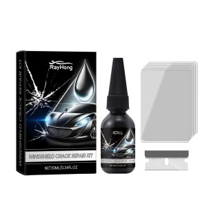 Kit de fluido para reparação de para-brisas de automóvel, reparação de fissuras no para-brisa dianteiro do automóvel, visão clara.