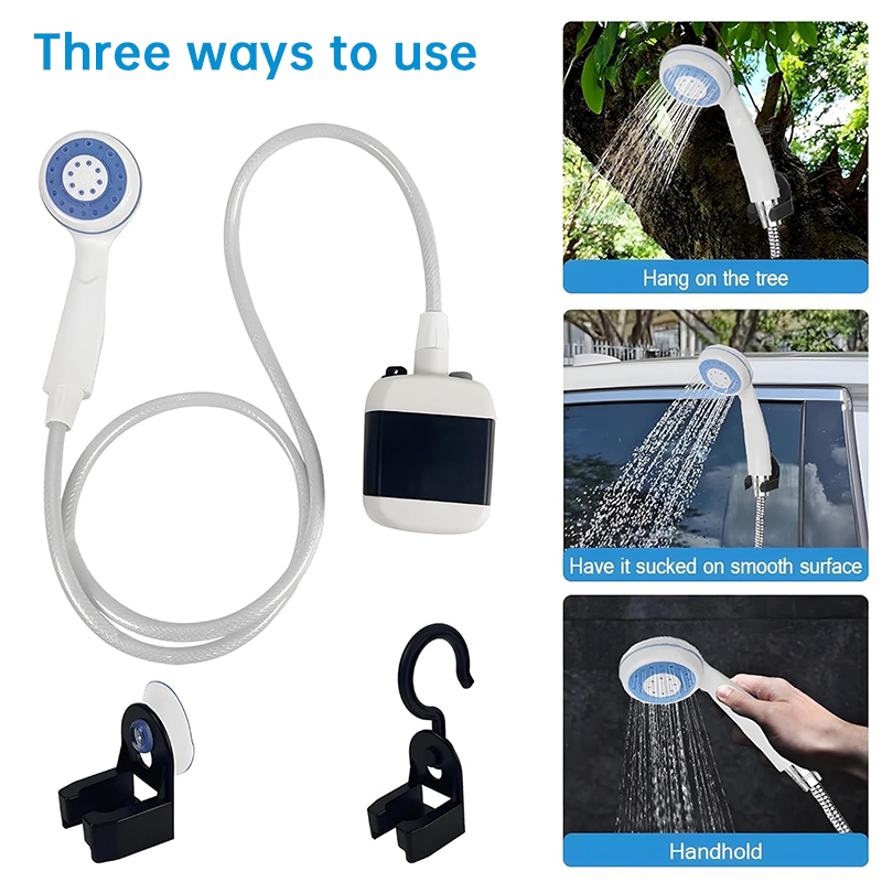 Bomba de duche portátil recarregável via USB | Kit de banho para campismo | Equipamento para lavar carros e animais de estimação - Image 5