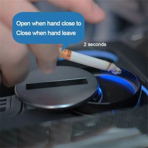 Cinzeiro inteligente e criativo para automóvel, para uso doméstico, com interruptor automático de abertura e fecho e sensor de indução de infravermelh