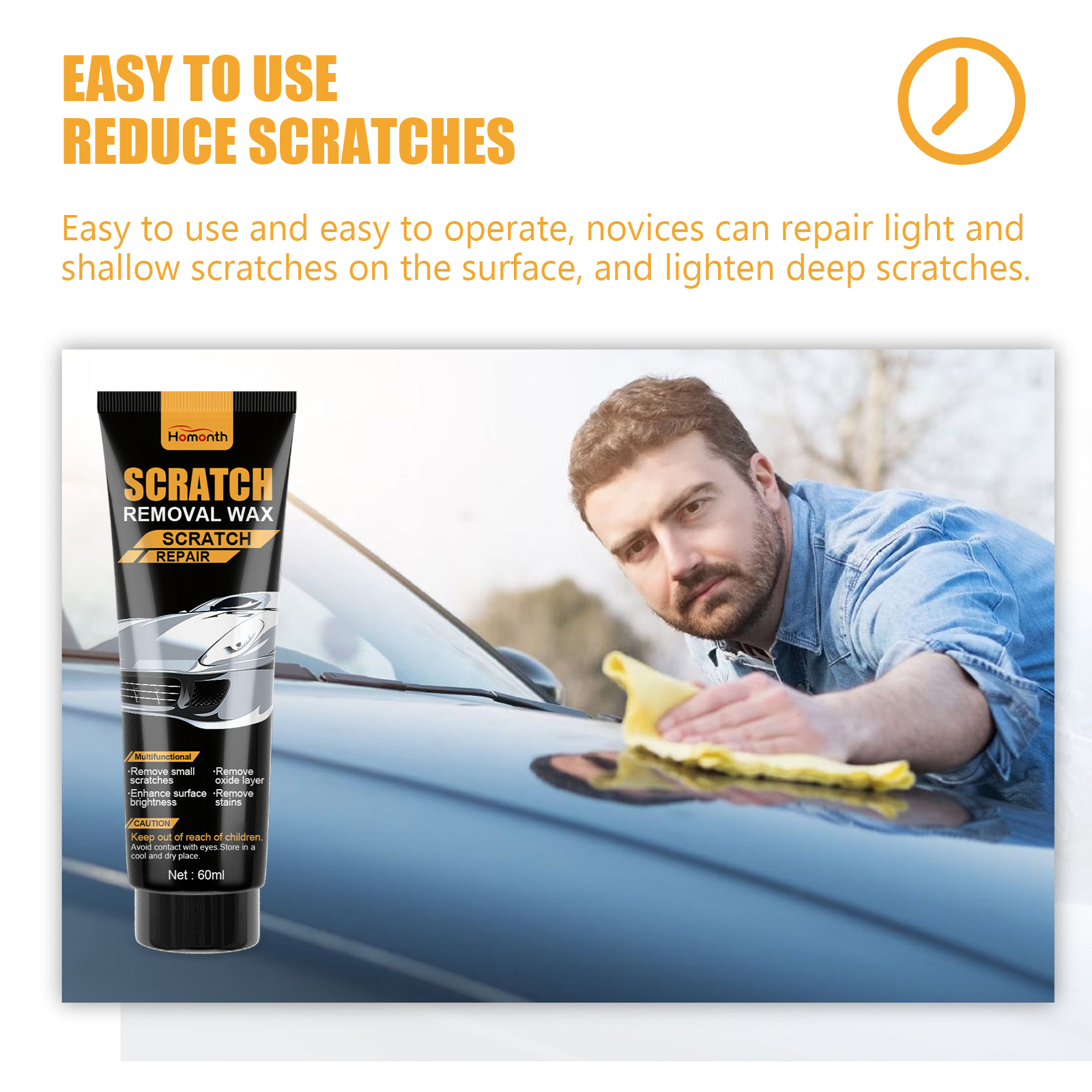 Creme reparador de riscos em automóveis, para polimento de marcas finas na pintura automóvel, revestimento de recondicionamento e reparação de riscos. - Image 5
