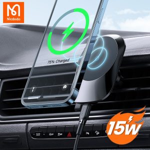 Carregador sem fios magnético Qi Mcdodo de 15 W para iPhone 12, 13, 11 Pro Max, suporte de carregamento sem fios para automóvel, compatível com Samsun