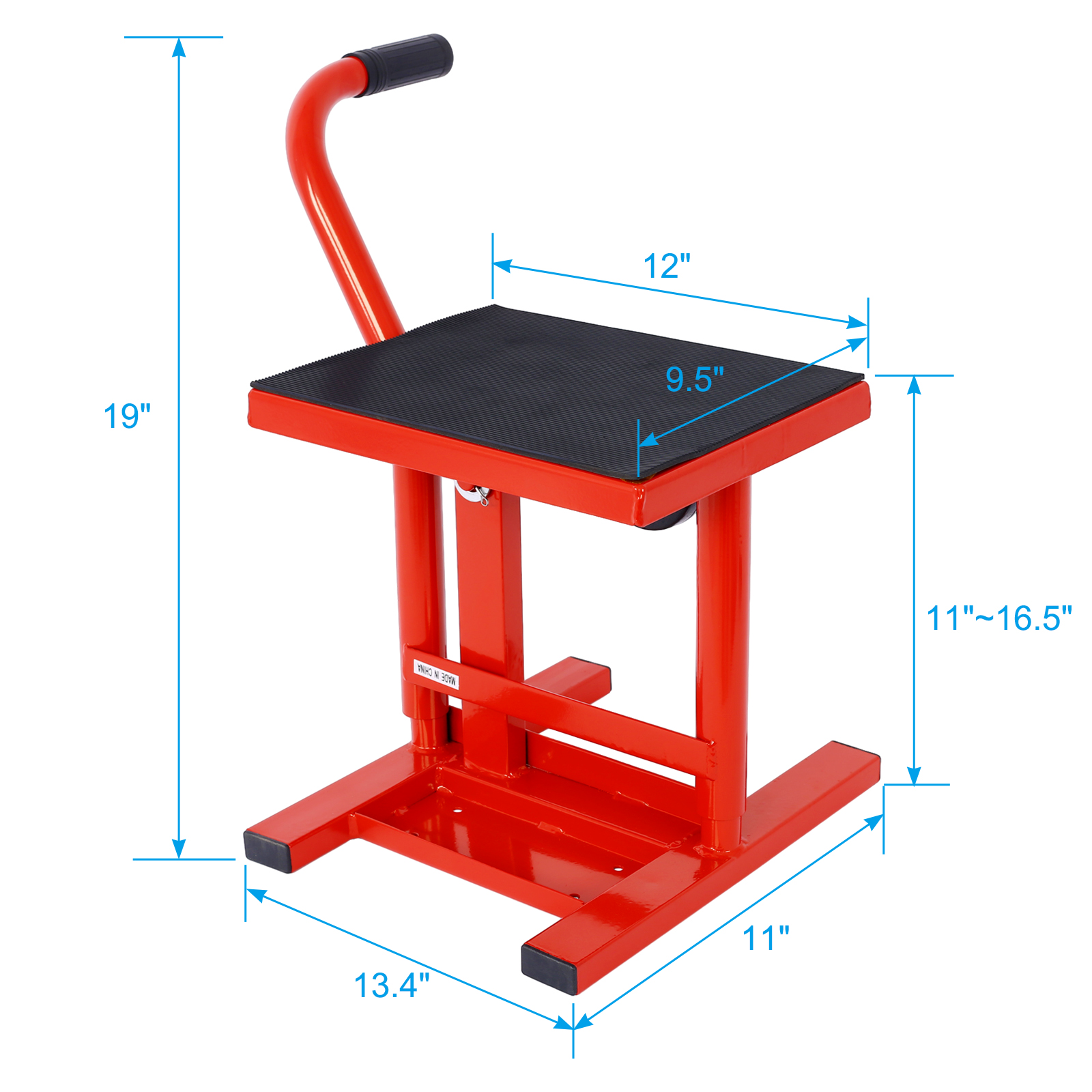 Suportes e elevadores para motos todo-o-terreno, macaco de aço com altura ajustável de 11" a 16,5", capacidade de carga de 330 libras, aço reforçado. - Image 11