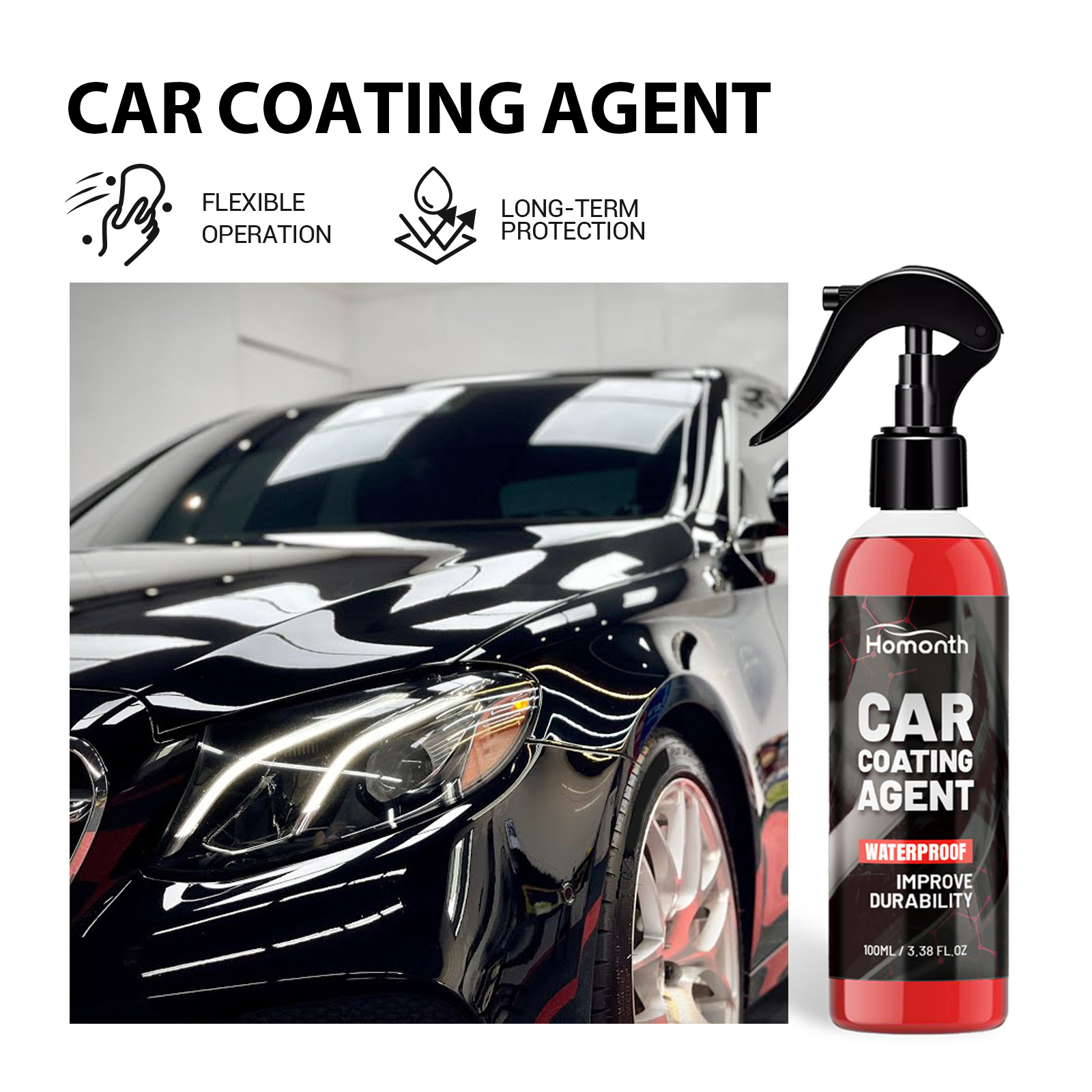 Spray de revestimento automóvel, para renovação, limpeza, revestimento cristalino, manutenção e reparação automóvel e pintura automóvel. - Image 5