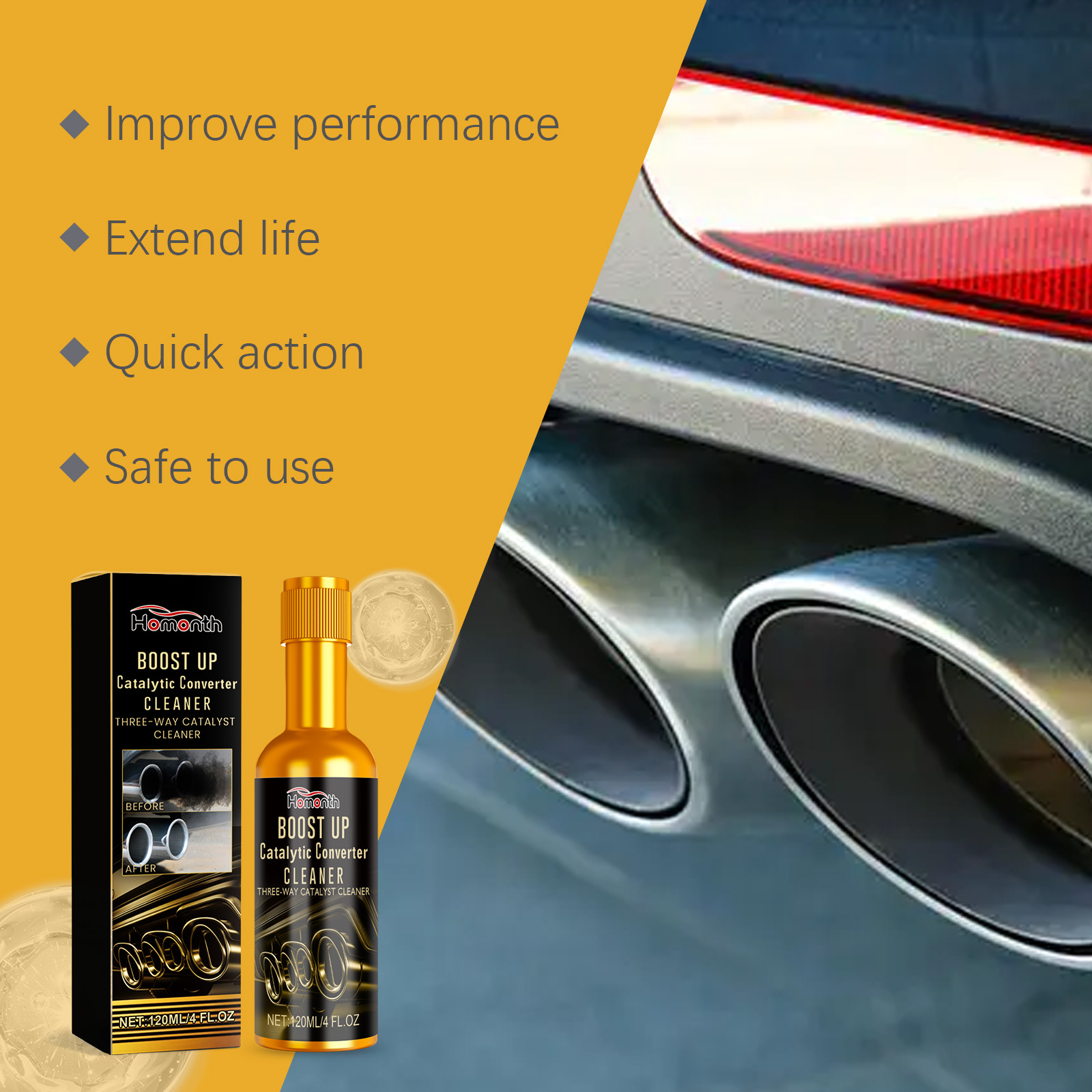 Agente de limpeza catalítica automóvel, agente de limpeza para remoção de carbono do escape e limpeza interna do motor automóvel. - Image 4