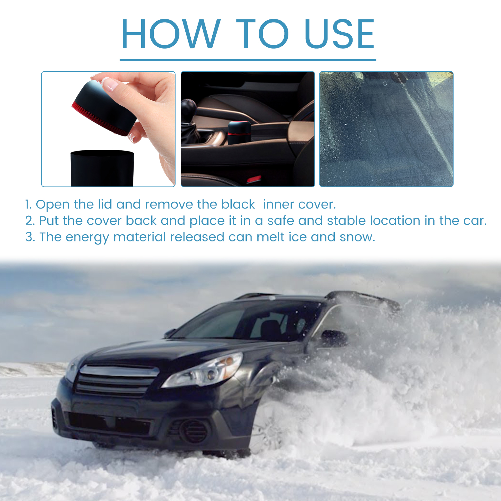 Removedor de neve, desembaciador de para-brisas de automóvel, derretimento rápido de neve, aquecedor portátil - Image 7