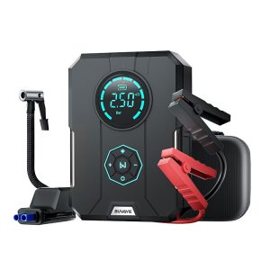 Inflador de pneus para automóvel, fonte de alimentação de arranque de emergência, auxiliar de arranque