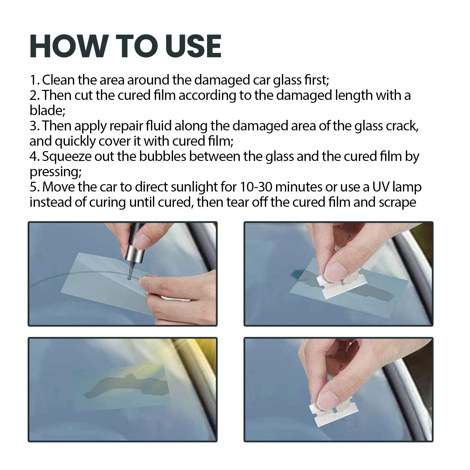 Fluido Nano Reparador para Vidros Automóveis, Adesivo Reparador Rápido para Fissuras em Para-brisas. - Image 7