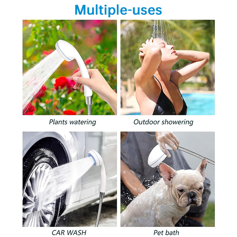 Bomba de duche portátil recarregável via USB | Kit de banho para campismo | Equipamento para lavar carros e animais de estimação - Image 4