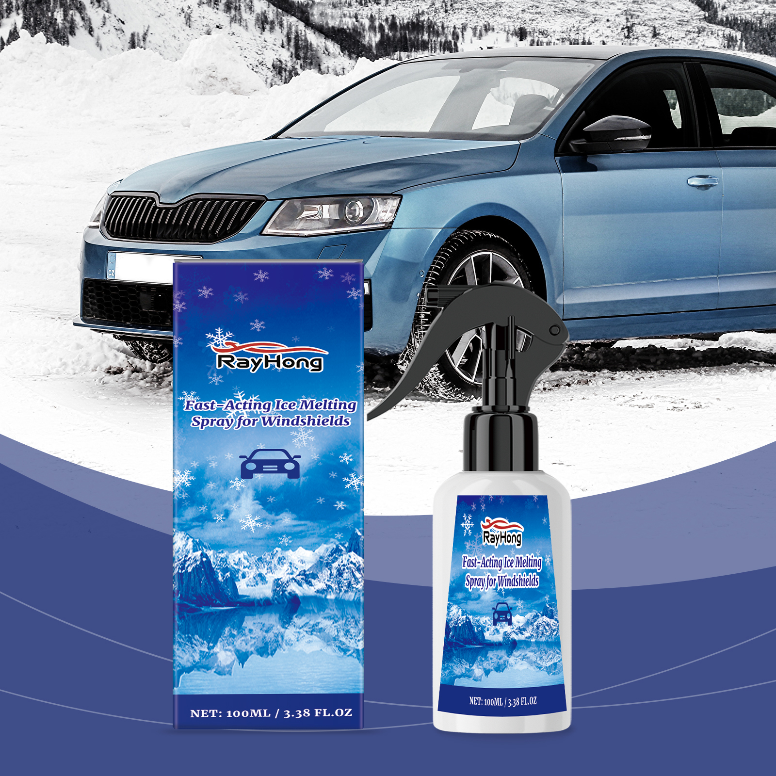 Spray para desembaciar e derreter rapidamente a neve do para-brisas do carro - Image 2