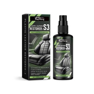 Spray revitalizante para peles automóveis, limpa e descontamina o interior brilhante do automóvel, ideal para manutenção e reparações.