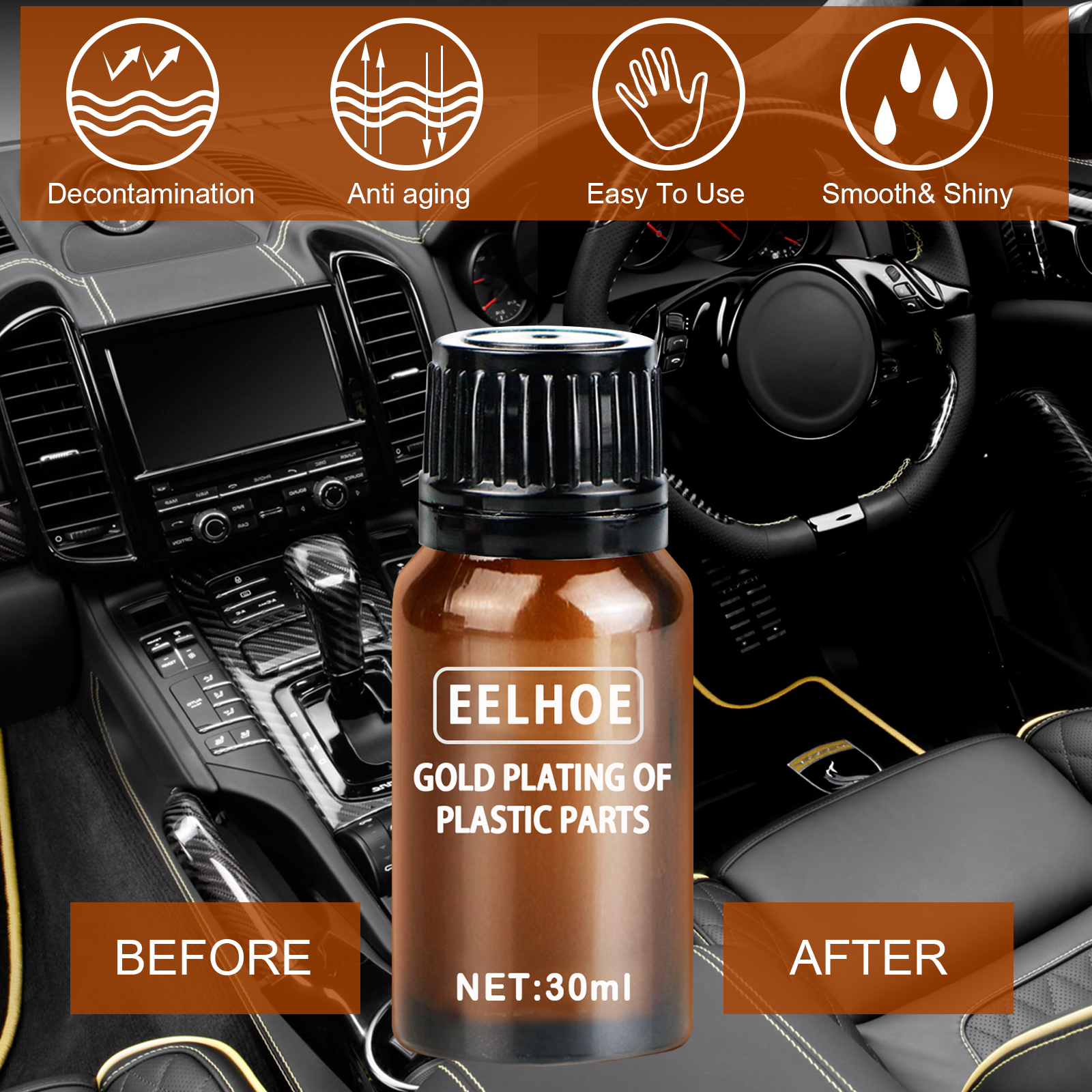 Agente de acabamento para revestimento de peças plásticas, revitalização de painéis de instrumentos automóveis e revestimento interior de plástico. - Image 4