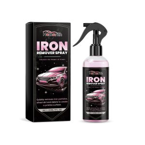 Spray removedor de ferro, polidor de ferrugem para veículos, limpeza e descontaminação, agente de manutenção multiusos.
