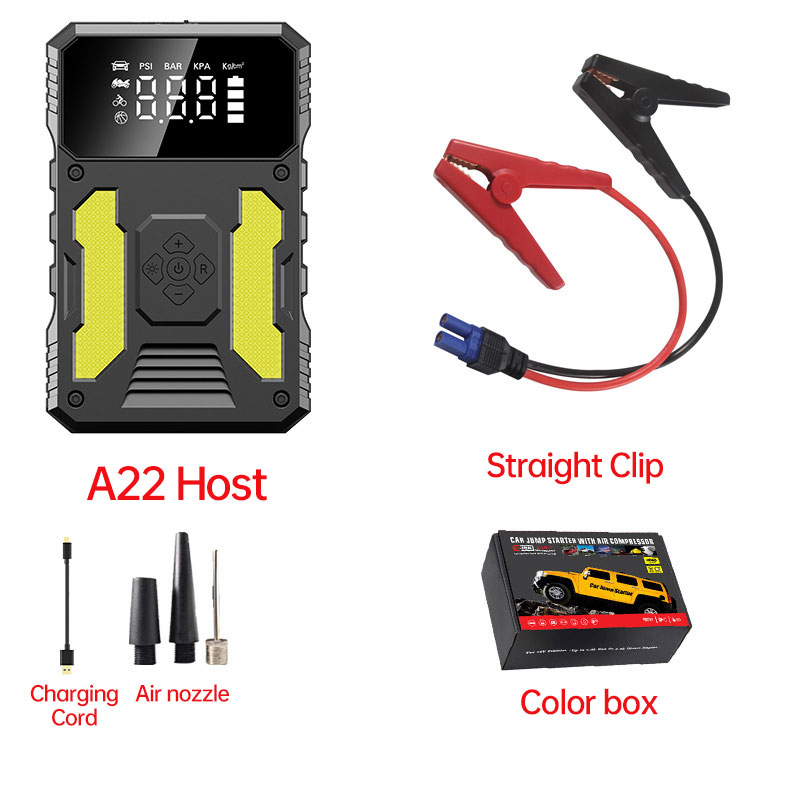 Auxiliar de arranque para automóvel com compressor de ar portátil 12V, bateria externa, bateria de lítio. - Image 10