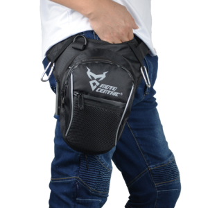 Bolsa de pernas para moto, estilo pochete, impermeável, para uso casual ao ar livre, ideal para motos. Preta.