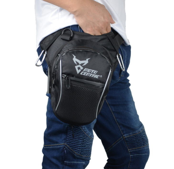 Bolsa de pernas para moto, estilo pochete, impermeável, para uso casual ao ar livre, ideal para motos. Preta.