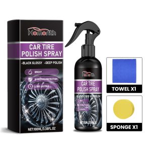 Polimento de pneus automóveis, limpeza de manchas, proteção impermeável e anti-incrustante, combate ao envelhecimento dos pneus.