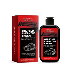 Creme de limpeza para película de óleo em vidros automóveis, limpa eficazmente manchas de óleo e resíduos de vidro, proporcionando uma visão clara.