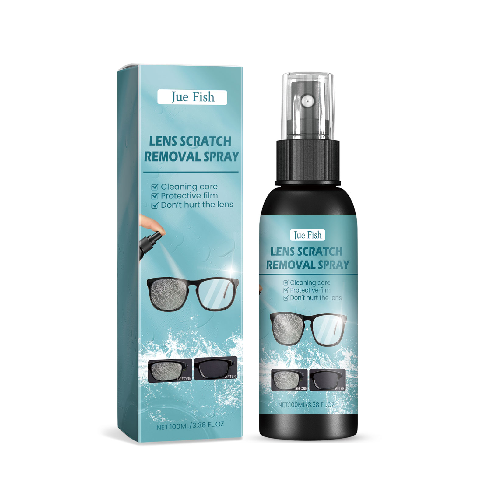 Removedor de riscos de lentes, repara riscos superficiais, restaura lentes oculares embaciadas.
