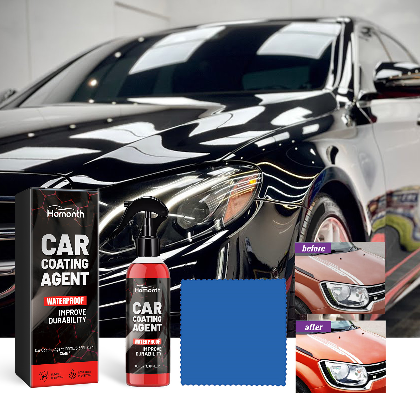 Spray de revestimento automóvel, para renovação, limpeza, revestimento cristalino, manutenção e reparação automóvel e pintura automóvel. - Image 3