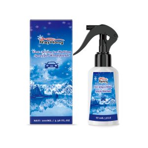 Spray para desembaciar e derreter rapidamente a neve do para-brisas do carro