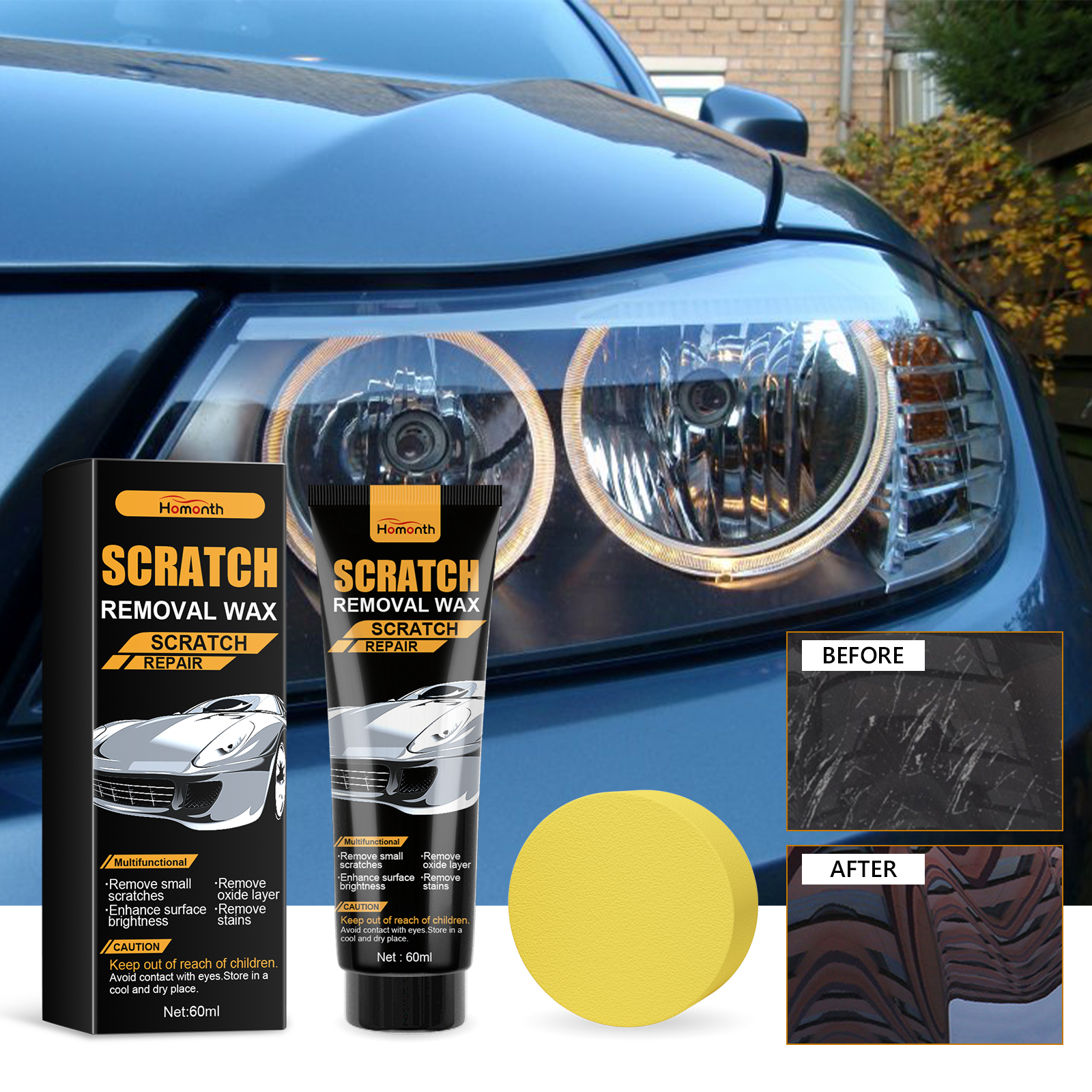 Creme reparador de riscos em automóveis, para polimento de marcas finas na pintura automóvel, revestimento de recondicionamento e reparação de riscos. - Image 3