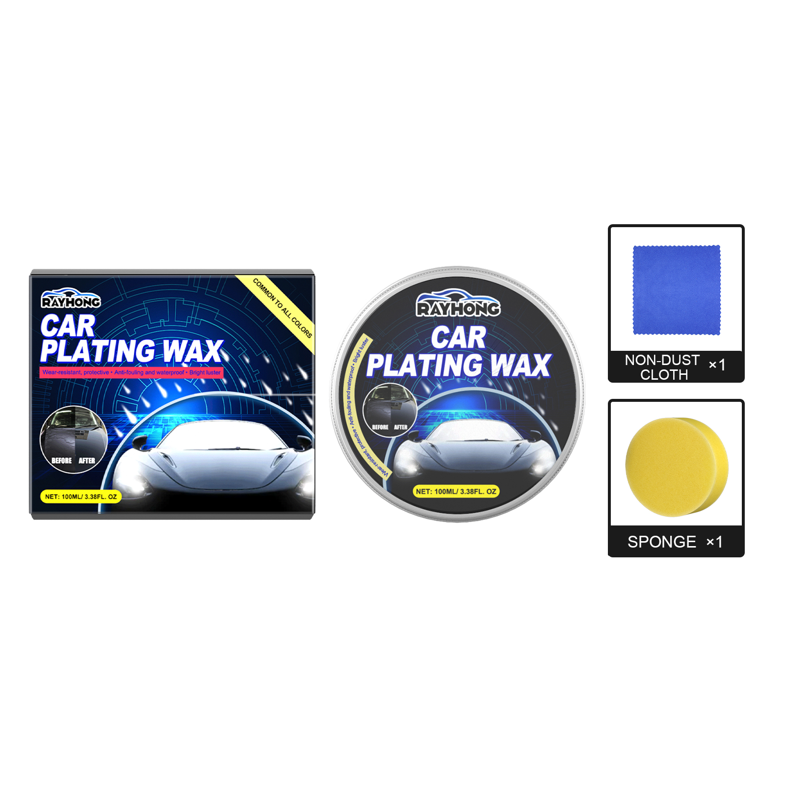 Cera sólida para encerar automóveis, com revestimento de cera cristalina, para reparação de riscos, descontaminação, polimento e manutenção. - Image 2