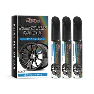 Caneta para reparação de riscos em jantes pretas de automóvel, descontaminação de riscos na pintura do automóvel, caneta para reparação de pintura.