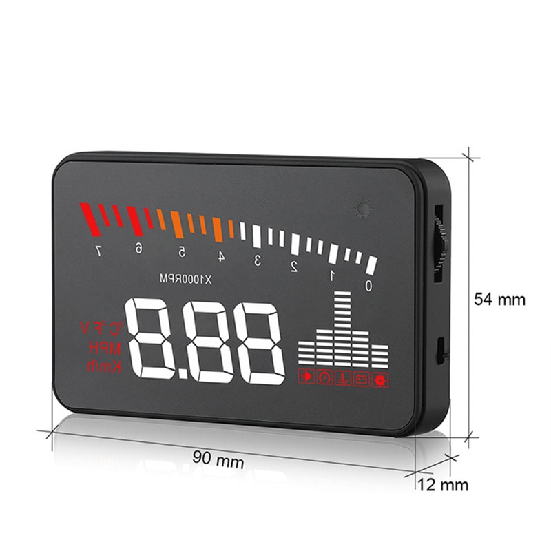 X5 Car HUD Head Up Display OBD II EOBD Sistema de aviso de excesso de velocidade com correspondência automática Projetor no para-brisas Alarme de velo - Image 6