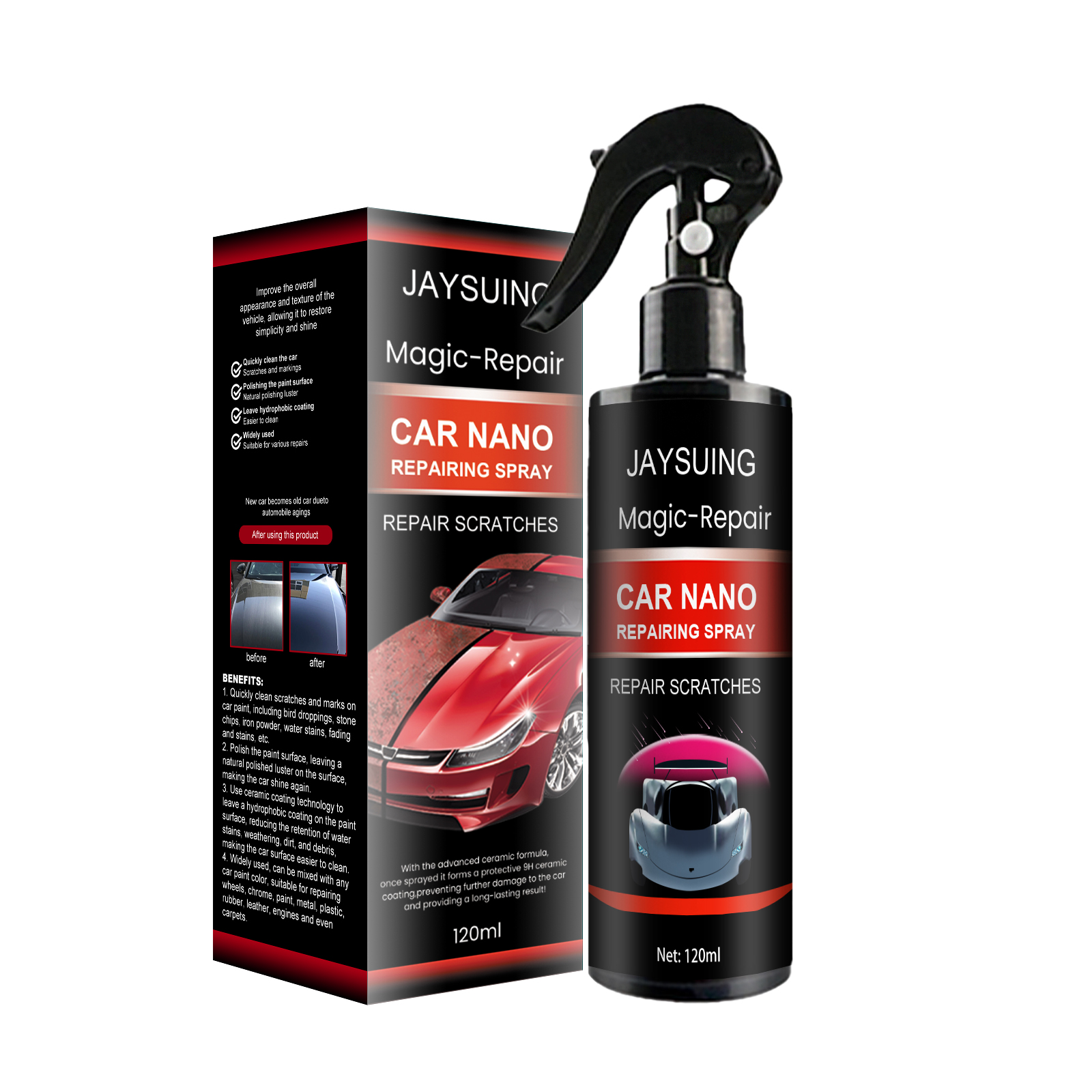 Spray de revestimento automóvel, revestimento super hidrófobo para reparar riscos, manchas de água e pó na pintura do carro. - Image 2