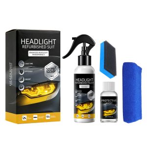 Kit de restauração de faróis de automóveis International - Agente de limpeza profissional para remoção de amarelecimento e oxidação com proteção UV de