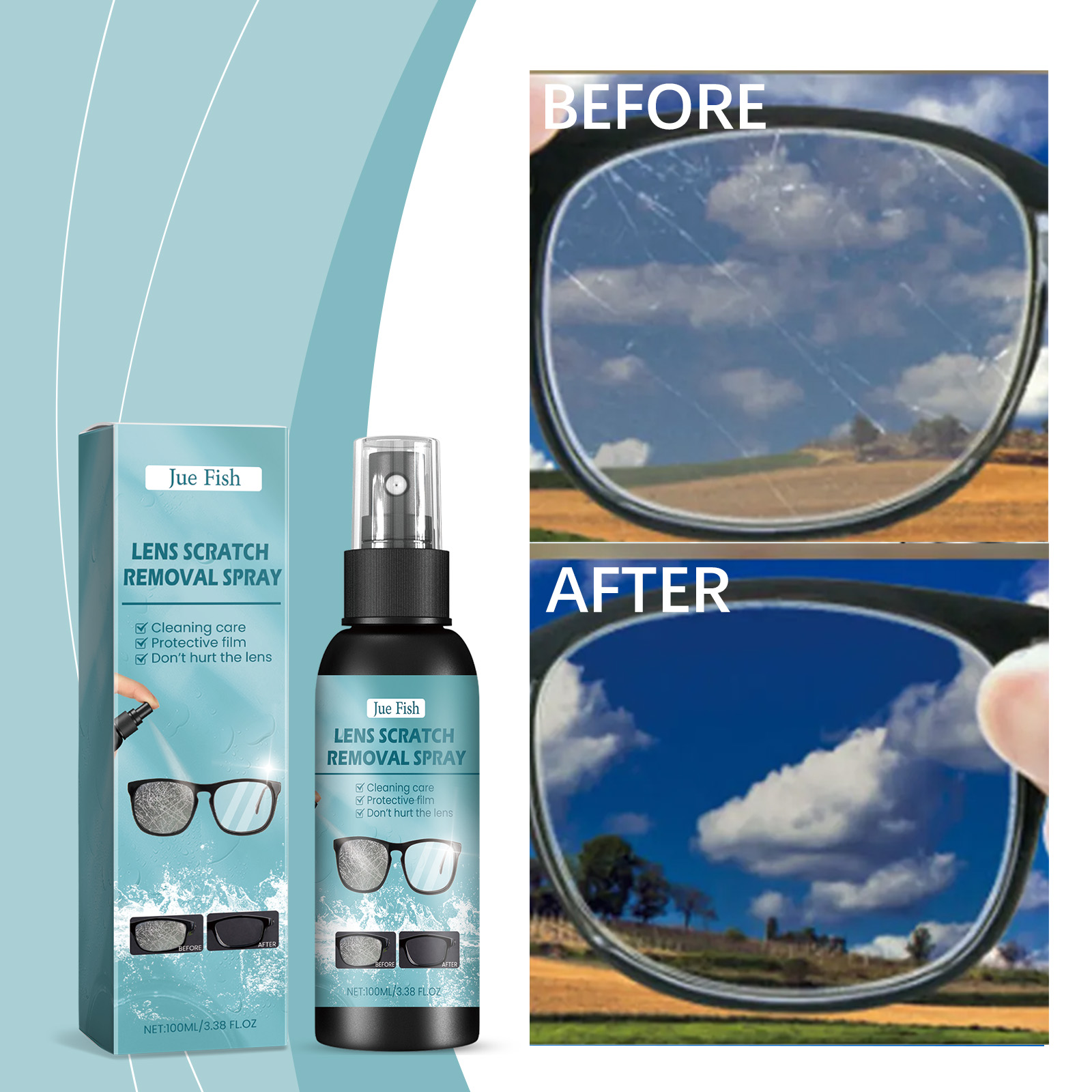 Removedor de riscos de lentes, repara riscos superficiais, restaura lentes oculares embaciadas. - Image 3